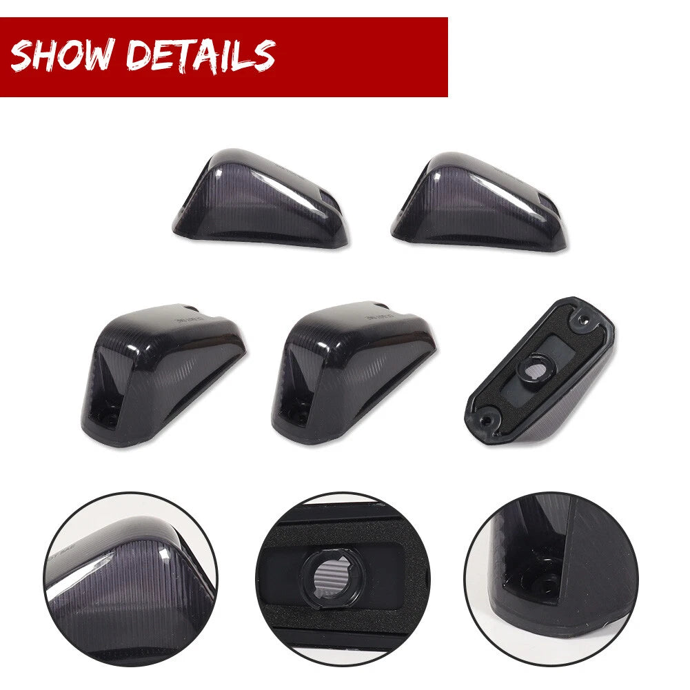 Set of 5 Smoke Cab Roof Marker Running Lights for Ram ProMaster 1500 2500 3500 (2014–2023)