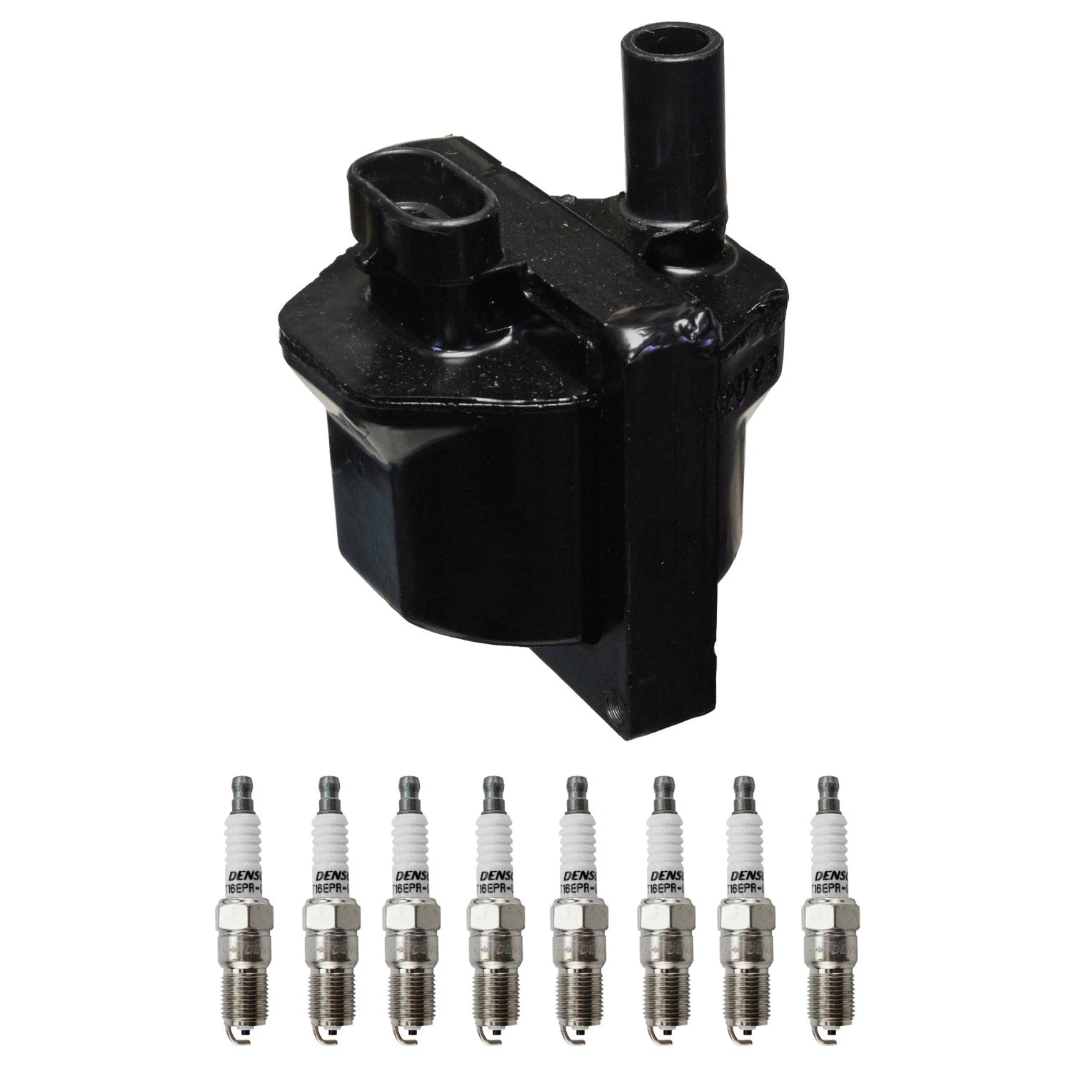 Denso Ignition Coil & 8 Nickel Spark Plugs Kit for C1500 C2500 C3500 Yukon (1990–1999)