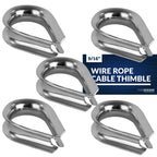5-Pack Stainless Steel Thimble for 9/16" Wire Rope Cable (FO1446-M5)