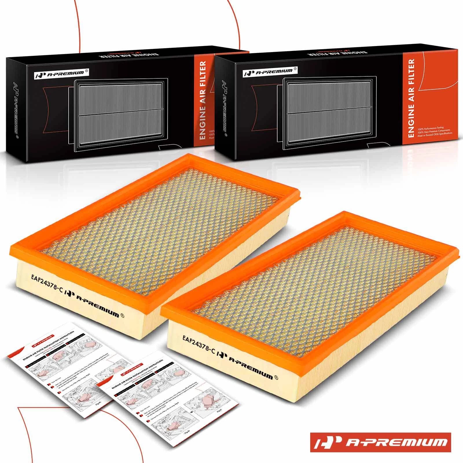 2X Engine Air Filter for Ford F150 F250 F350 F-Super Duty (1987–1997)