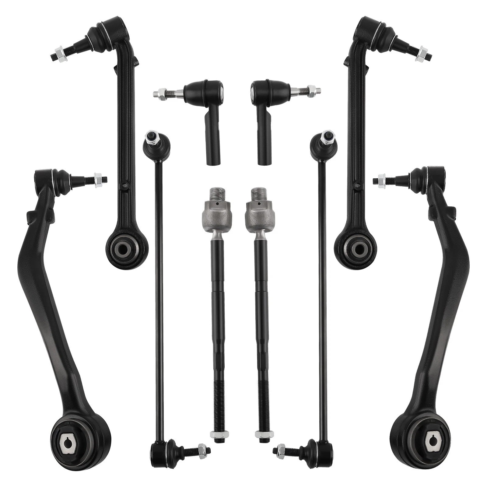 10pcs Front Lower Control Arms, Tie Rods, Sway Bars for Chevy Camaro (2010–2015)