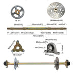 Go Kart Rear Axle Kit with Hubs, Brake Disc, Sprocket (740mm, 22mm)