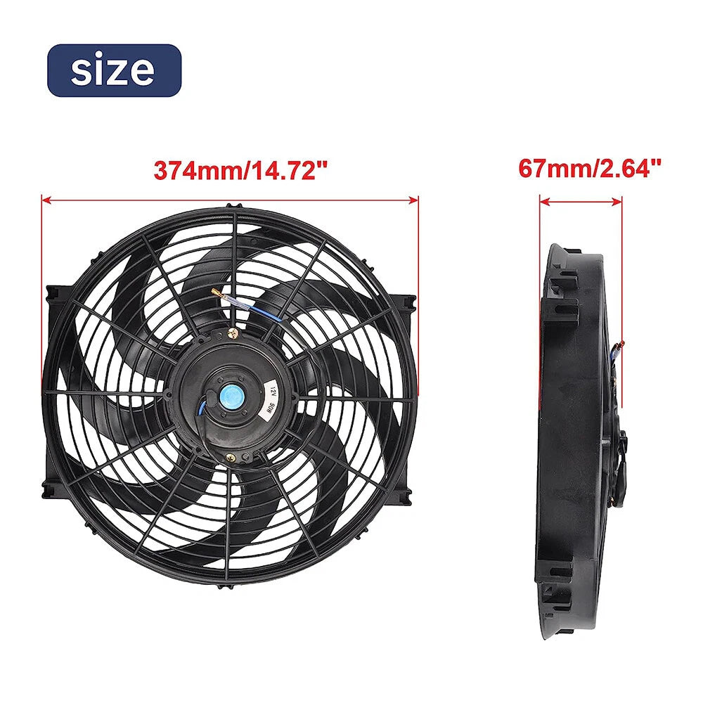 14" Electric Radiator Cooling Fan for Universal Fit (12V)