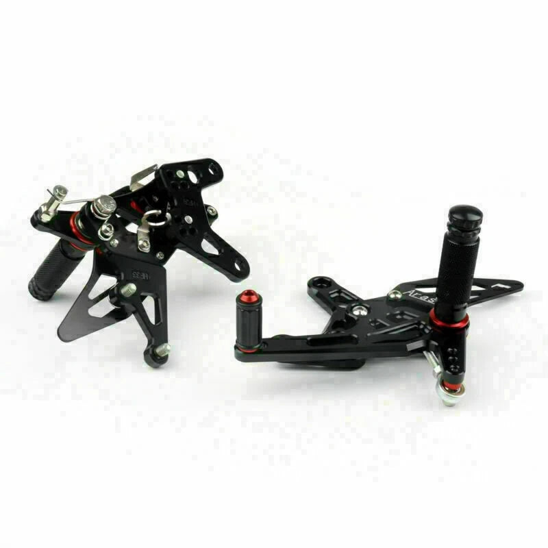 Rearset Foot Pegs for Kawasaki ZX6R (2007–2008) Black