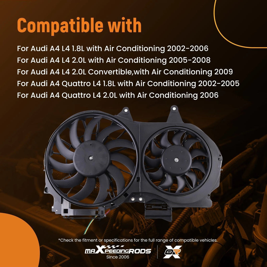 Radiator Cooling Fan for Audi A4/A4 Quattro L4 2002–2009