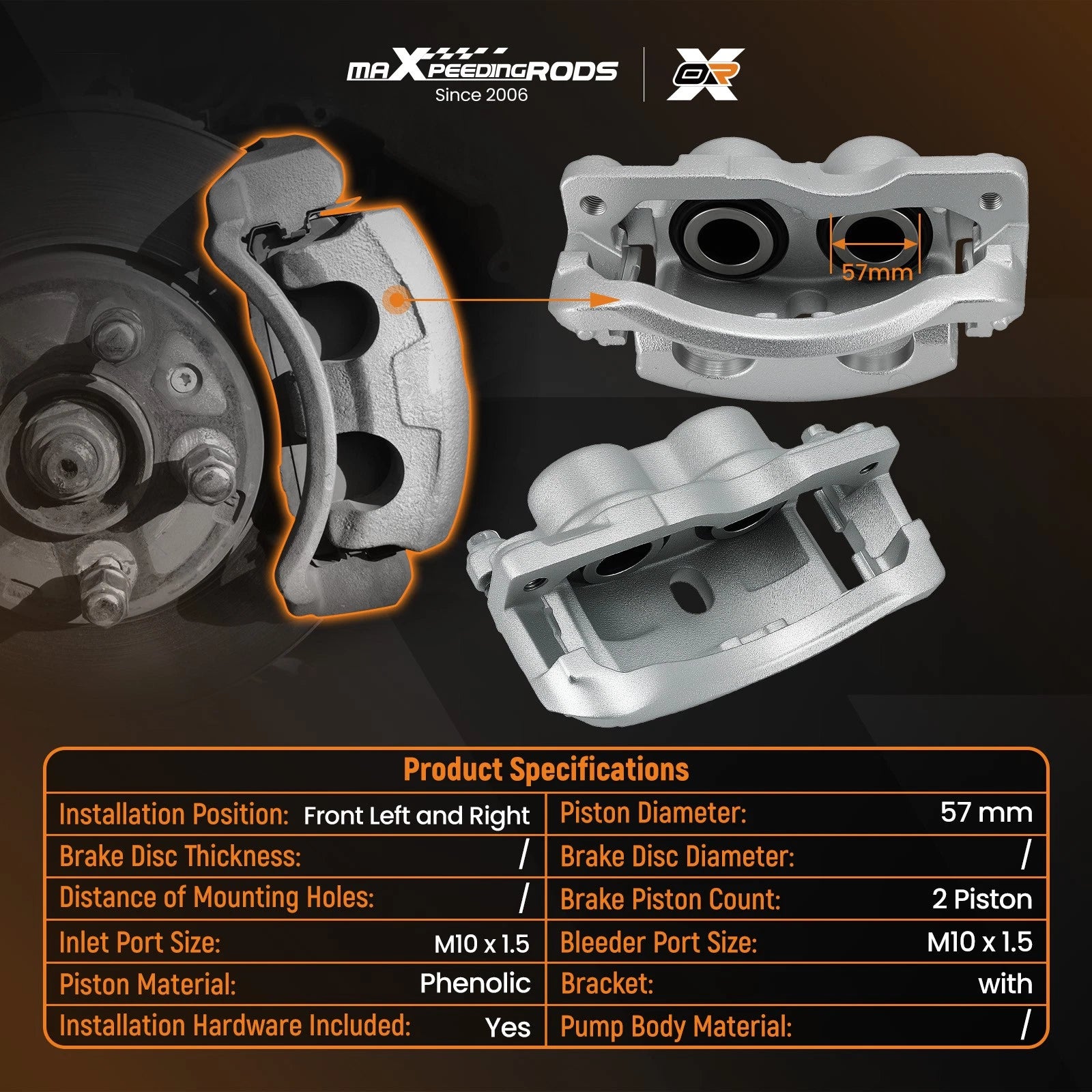 Front Brake Calipers for Chevy Silverado 1500 HD/2500/3500 (2001-2007)
