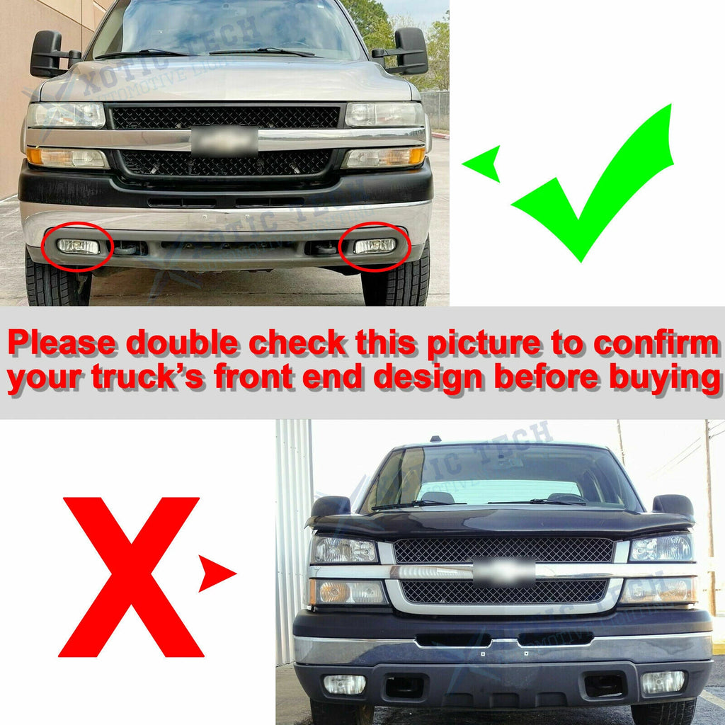 Clear Lens White LED Fog Light with Bracket for Chevy 1500 2500 3500 (2015-2020)