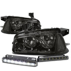 Set of 3 Smoked Headlight, Corner, LED Fog Light for Dodge Charger (2006–2010)