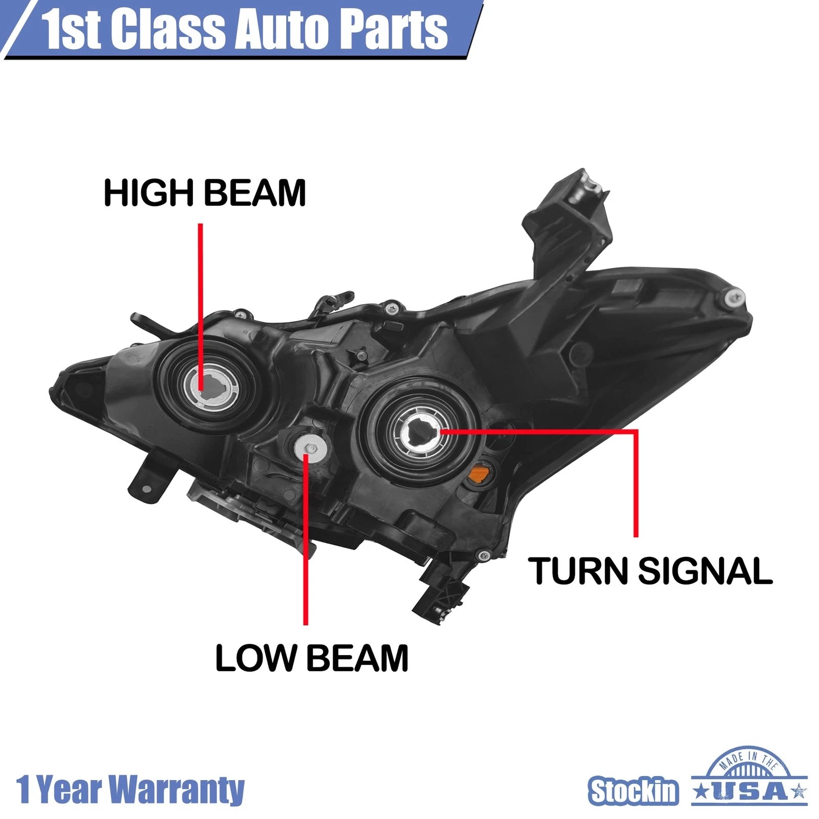 Right Passenger Side Halogen Headlight for Nissan Altima (2013–2015)