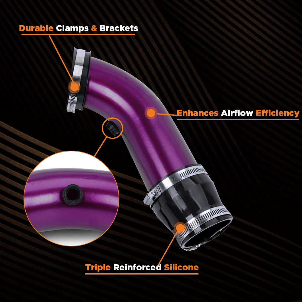 76mm Aluminum Cold Air Intake Pipe for Universal Fit