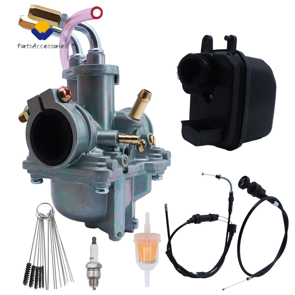 Carburetor Air Filter Box & Throttle & Choke Cable for Yamaha PEEWEE PY50 PW50