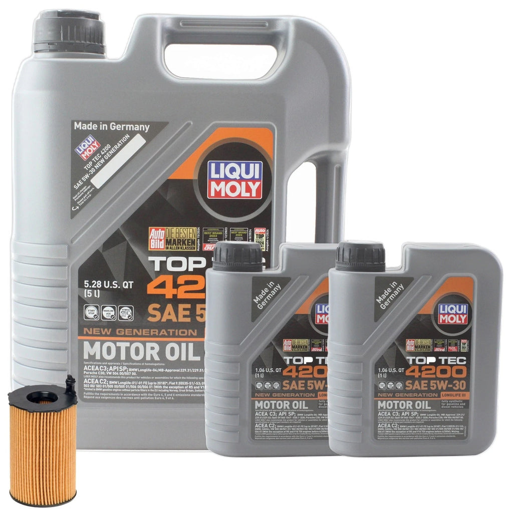 7L Liqui Moly Top Tec 4200 5W30 Engine Oil Change Kit for Audi A6 Quattro (2012–2018)
