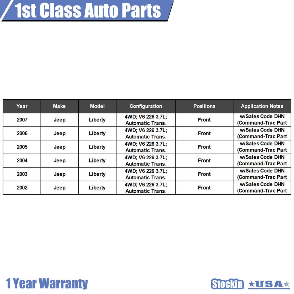 Front Drive Shaft for Jeep Liberty (2002-2007)