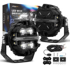 Set of 2 LED Pod Lights for Off Road (RGB, White, Amber)