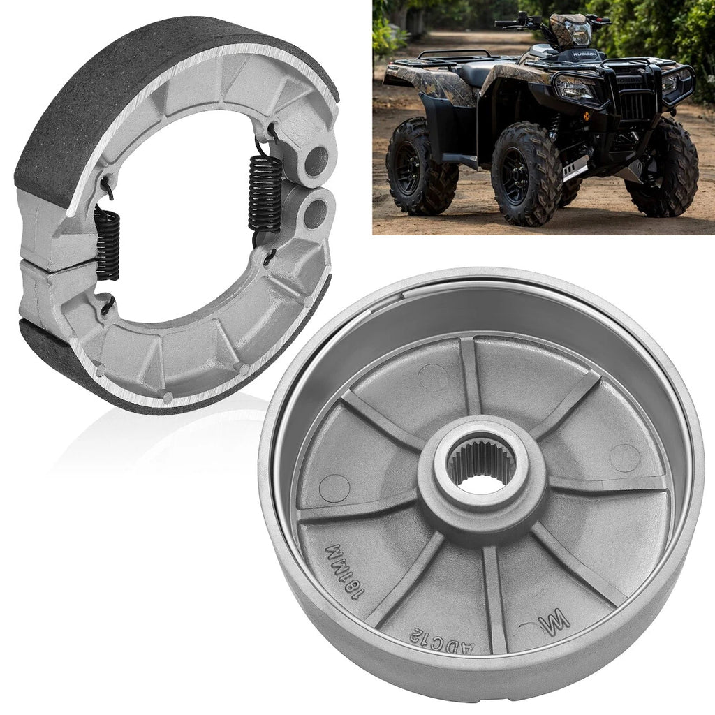 Rear Brake Drum w/ Shoes for Honda Foreman 500 (2005–2013) Rubicon 500 (2001–2014)