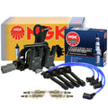 Set of 4 NGK DIS Ignition Coil Wires & Iridium IX Spark Plugs for Hyundai Kia (2.0 L4)