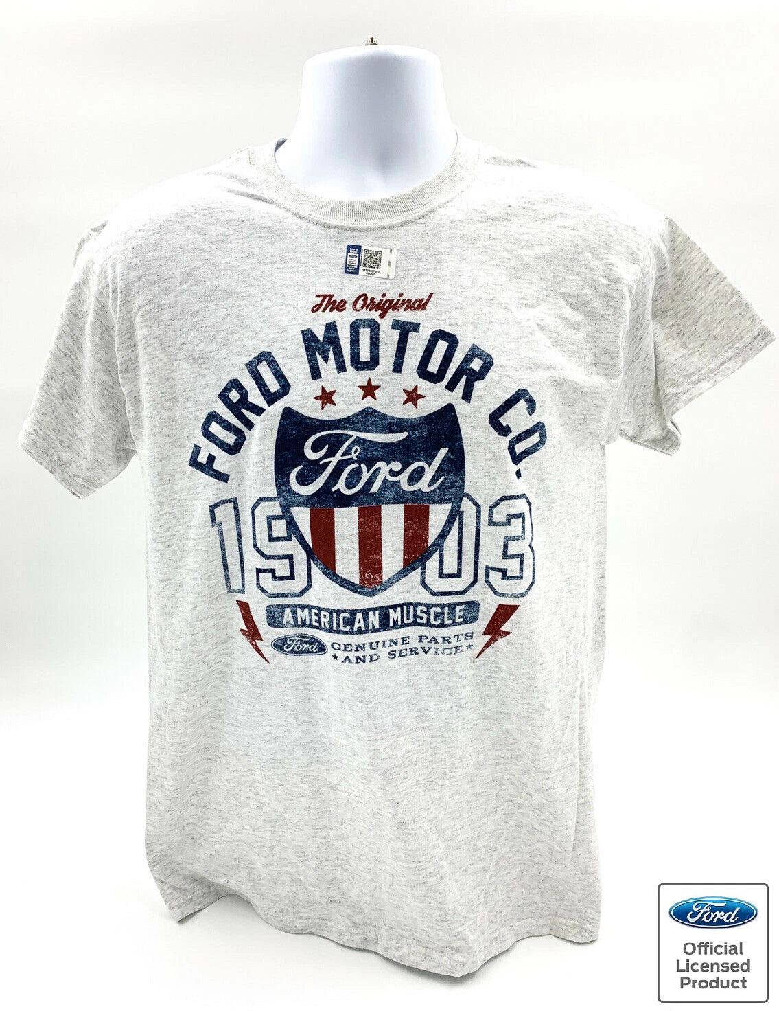 Ford T-Shirt Light Gray Vintage 1903 American Muscle for Ford Motor Co (1903–1903)