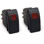 2X Rocker Switch 12V 20Amp Waterproof SPST with Red LED Light for Boat Marine