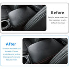 Black PU Leather Center Console Lid Armrest Cover for Toyota Tacoma (2016-2023)