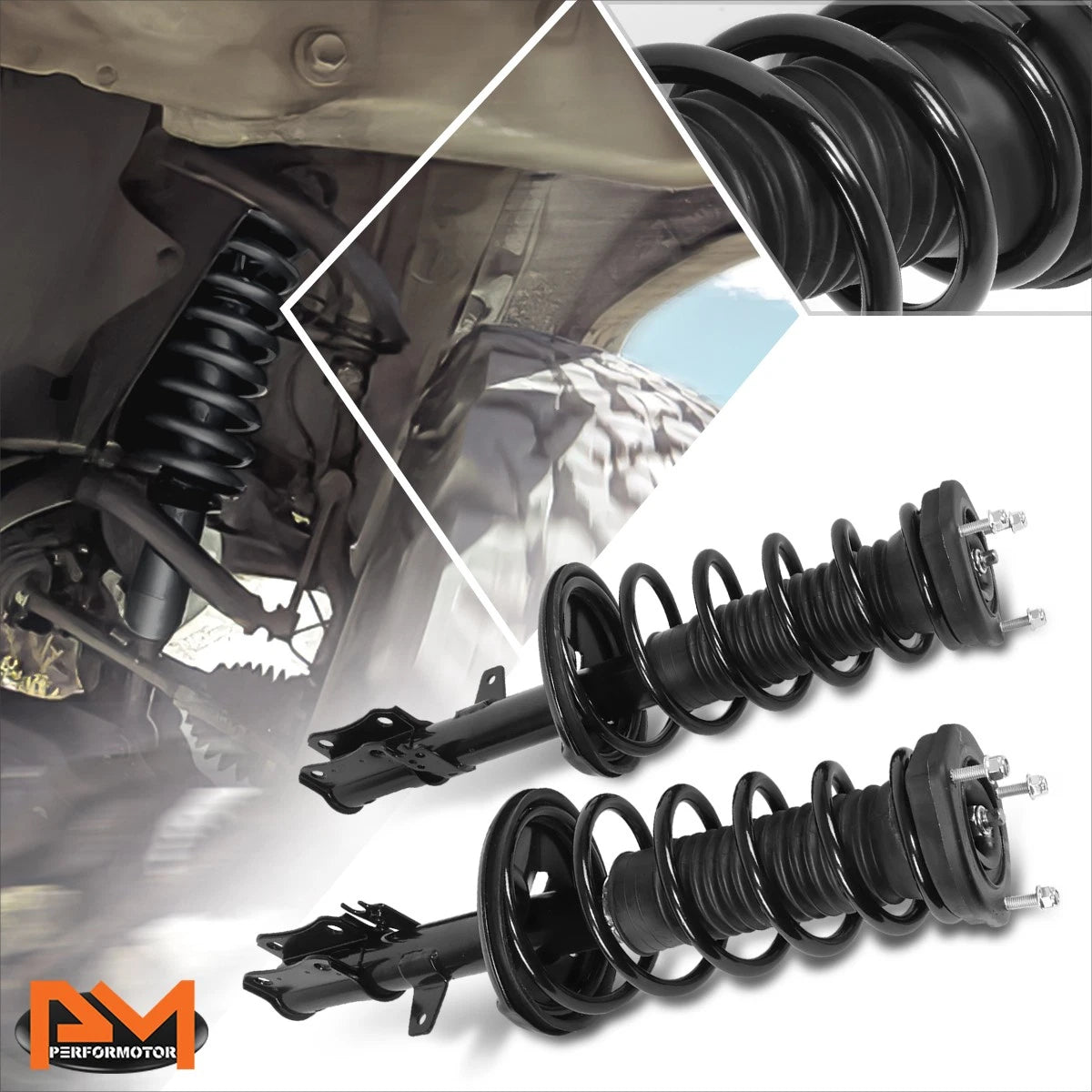 Set of 2 Rear Struts Assembly w/Coil Springs for ES300/Camry/Avalon/Solara (1992–2003)
