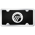 Chrome on Black Acrylic License Plate Kit - Officially Licensed for Mercury