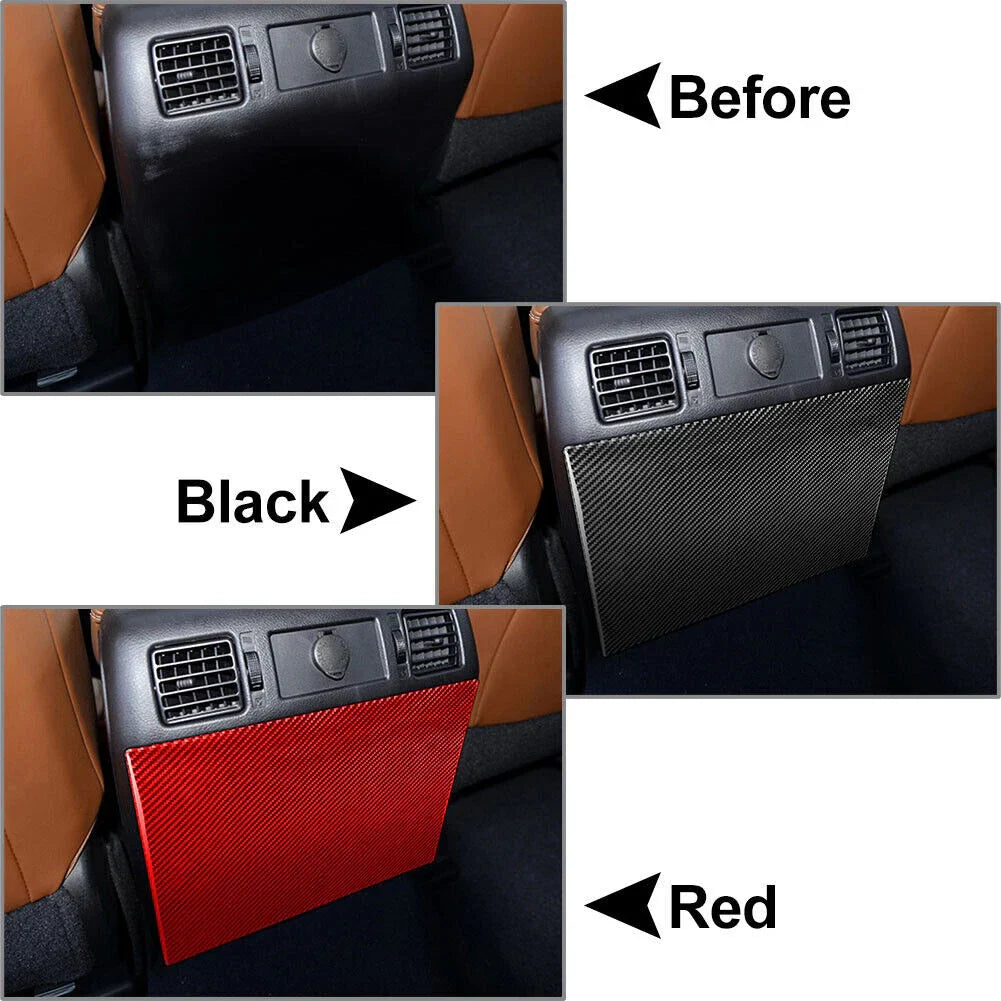 Carbon Fiber Red Rear Seat Anti-Kick Panel Trim for Toyota Tundra (2014-2021)