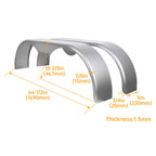 Set of 2 Tandem Trailer Fenders for Double Axle (13"–15") Teardrop Trailers
