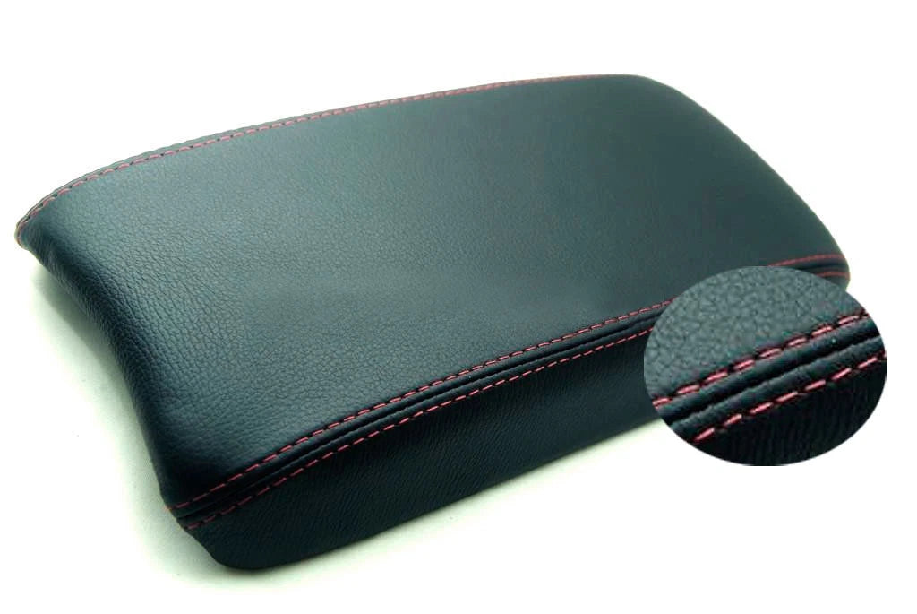 Leather Synthetic Console Armrest Cover for Honda Civic (2006–2011) Red Stitch