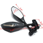 LED Turn Signal Integrated Mirror for Suzuki GSX-R GSXR 600 750 Hayabusa (2001–2023)