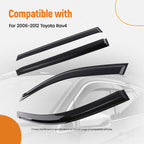 Set of 4 Window Visor Rain Guards for Toyota RAV4 (2006–2012) Black Tinted