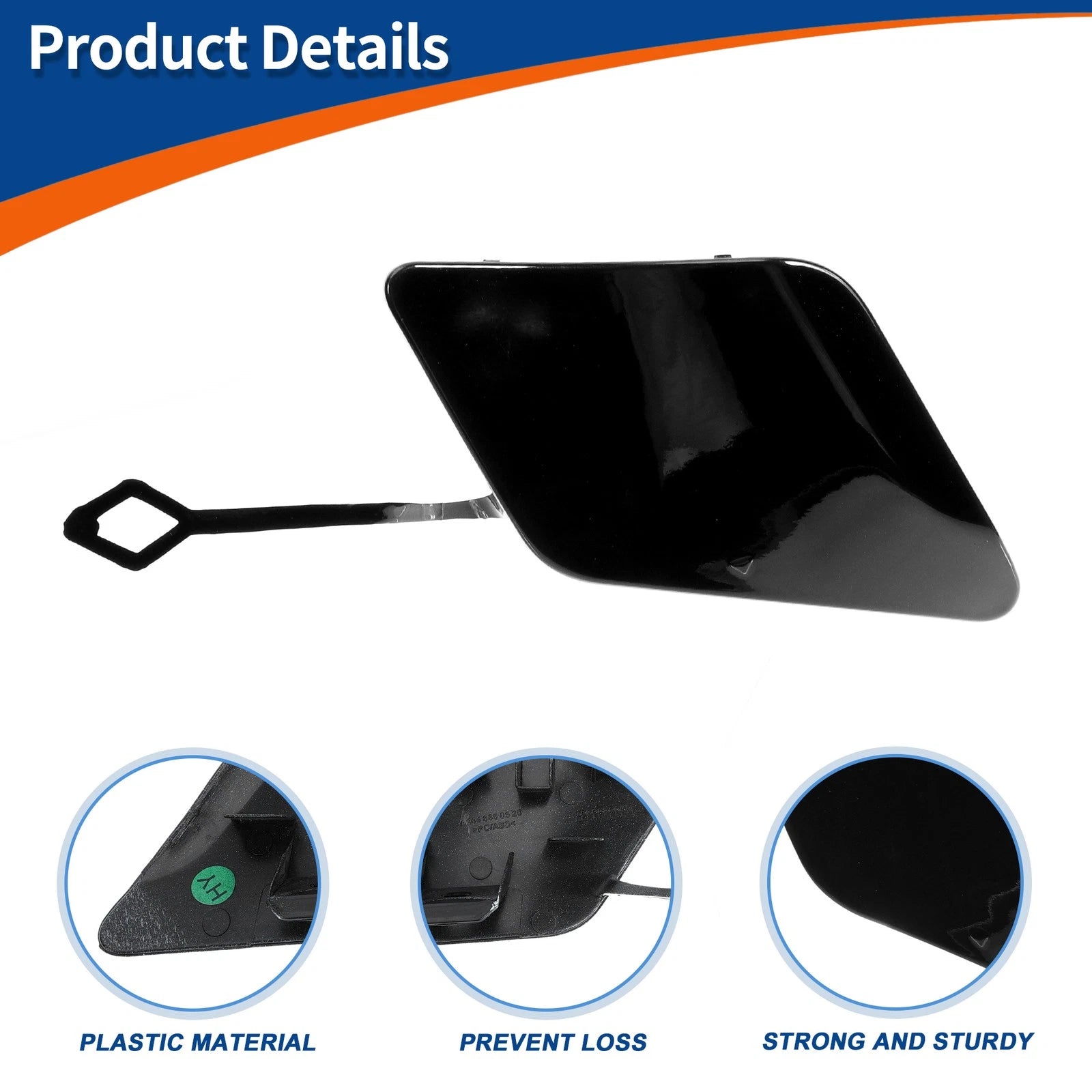 Tow Hook Cap for Mercedes-Benz C250 C350 (2012–2015) No.A2048850526 Black
