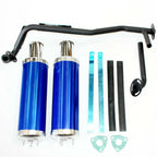 Twin Exhaust Pipe for 125cc Bull Style Farm Quad Dirt Bike ATV (2010–2023)