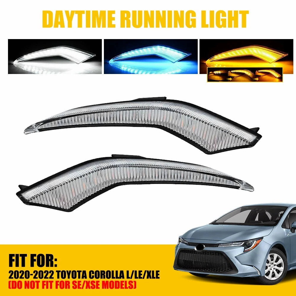 LED Fog Lights for Toyota Corolla (2020–2022) DRL Turn Signal