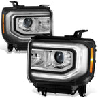 Projector Headlights for GMC Sierra 1500 Limited (2016–2019) Black Amber