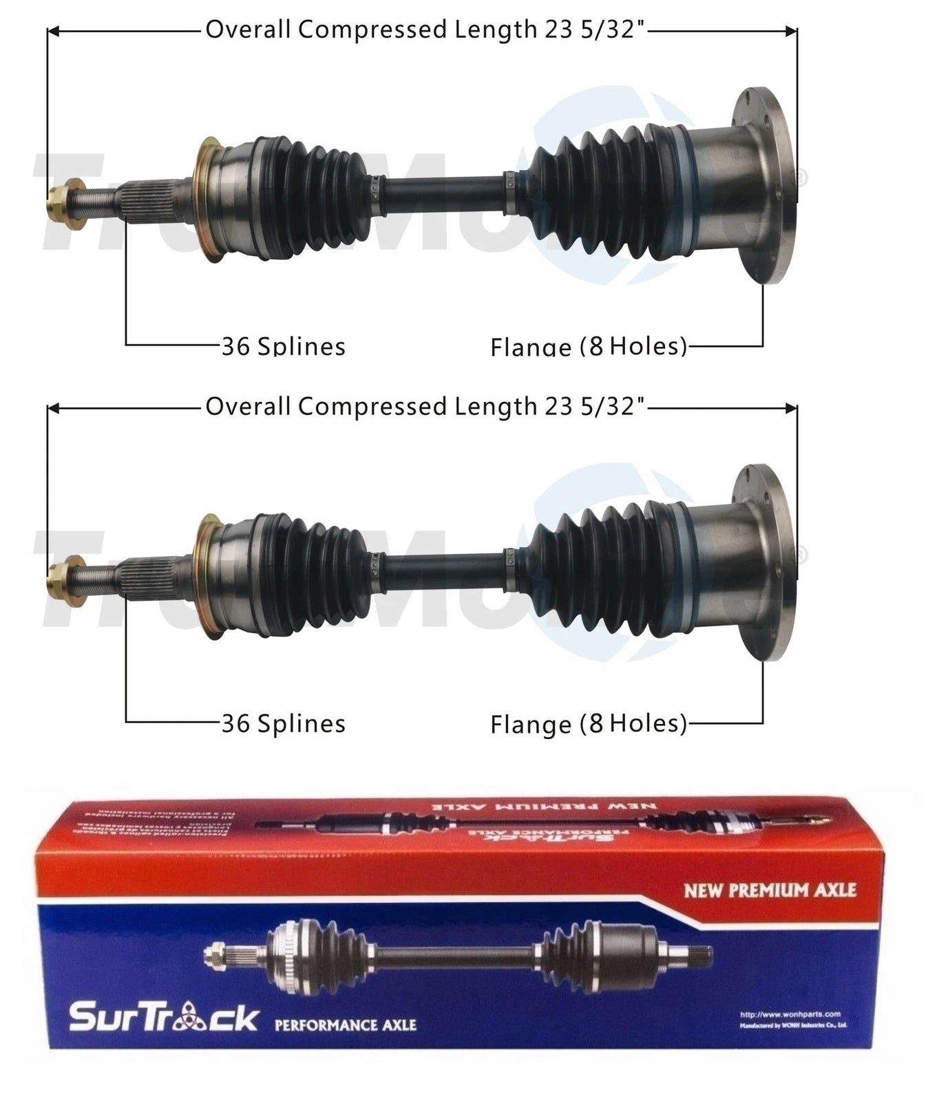 Set of 2 Front CV Axle Shafts for Chevrolet GMC Sierra 3500 HD (2001–2019)