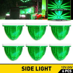 6X Green Flash LED Side Marker Light Kit for Truck Trailer (12-24V)