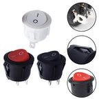 2X 12V Round Rocker Switch ON/OFF 2 Pin SPST for RV and More