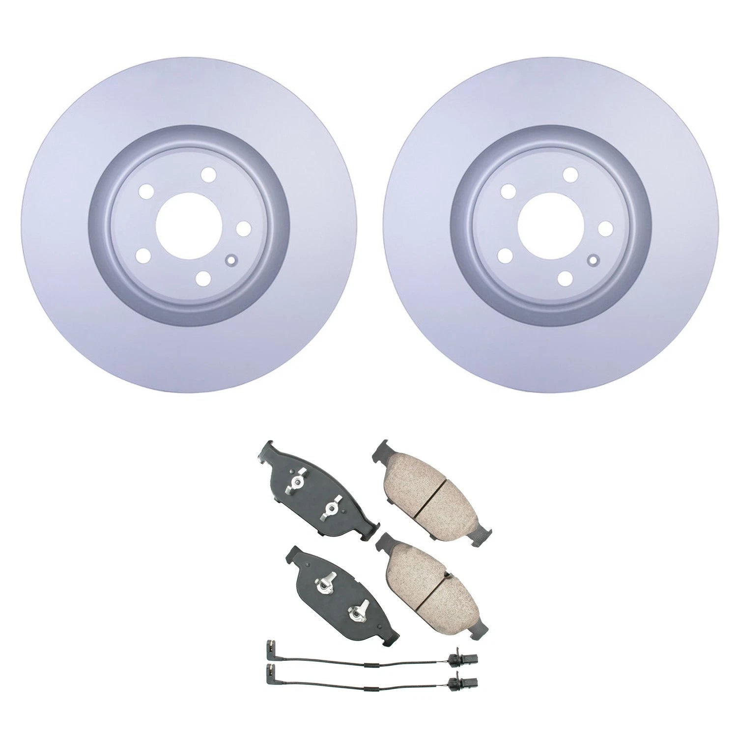 Set of 4 Hella Front Rotors & Akebono EURO Ceramic Brake Pads for A6 A7 A8 Quattro (2012–2018)
