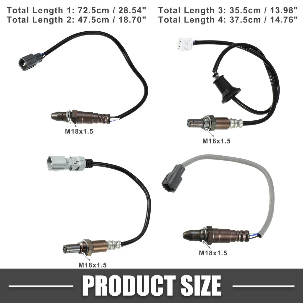 Set of 4 O2 Oxygen Sensors for Toyota Sienna (2012–2014) 3.5L