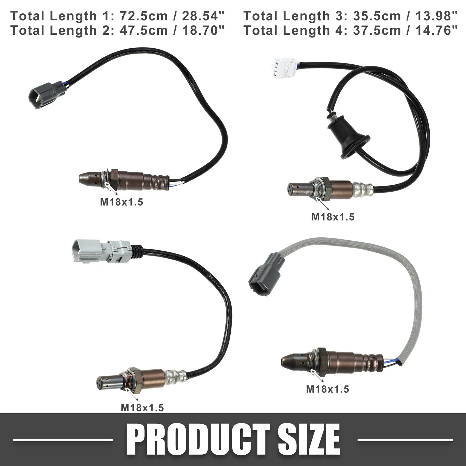 Set of 4 O2 Oxygen Sensors for Toyota Sienna (2012–2014) 3.5L
