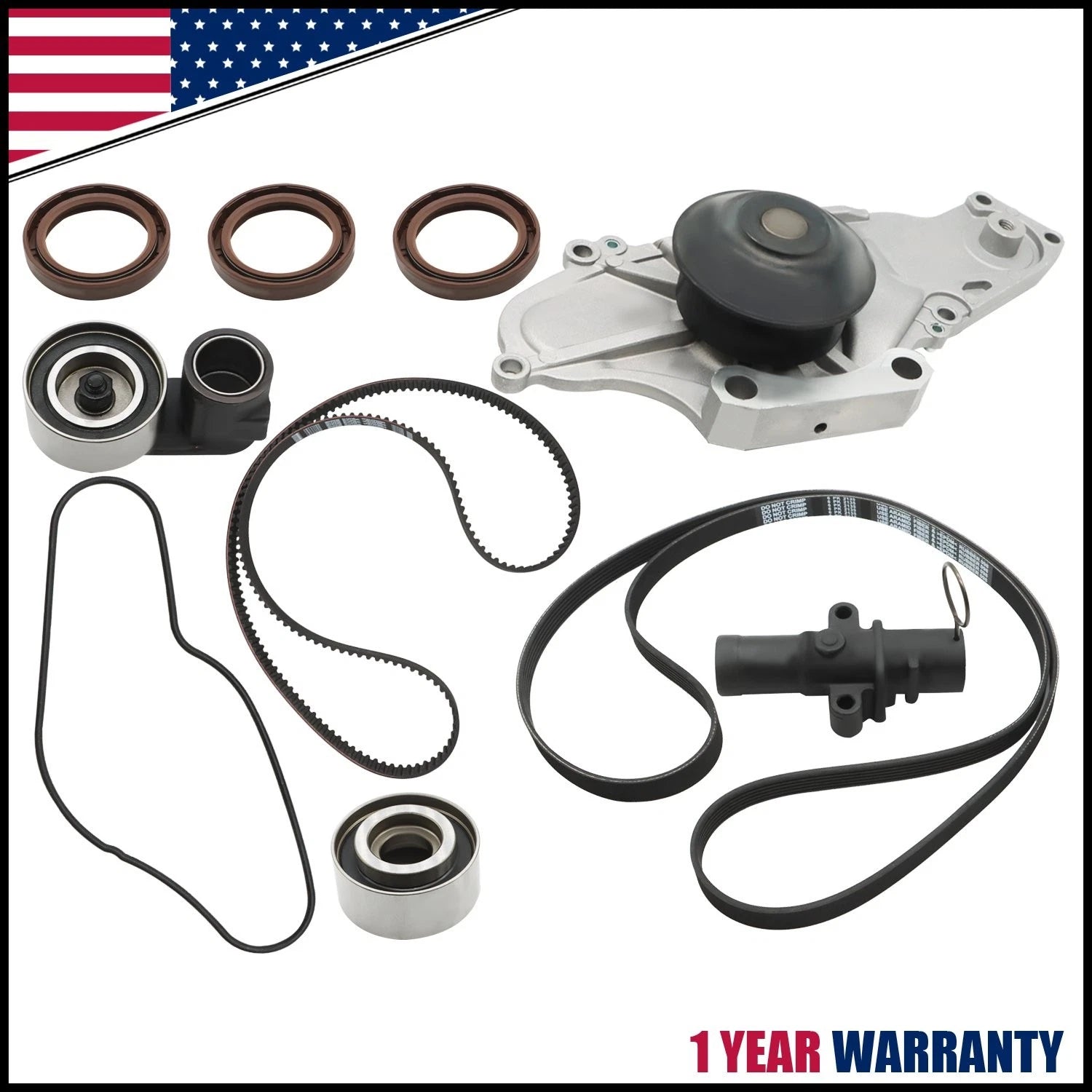 Timing Belt Water Pump Kit for Honda Accord Odyssey Pilot Ridgeline (3.0L 3.5L)