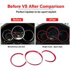 3PC Red Dashboard Surrounding Ring Cover Trim for Porsche Macan (2014–2023)