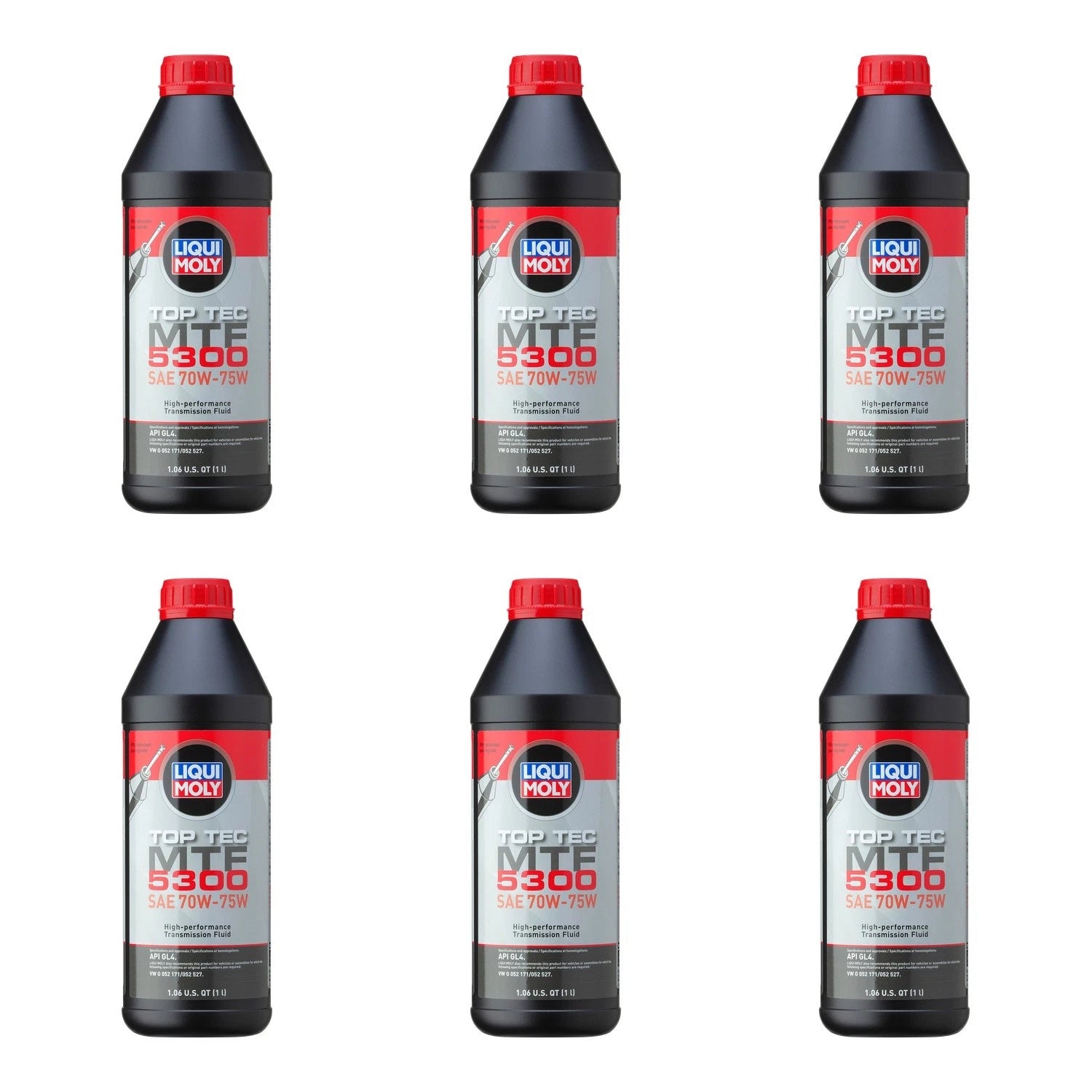 Set of 6 Liqui Moly Top Tec MTF 5300 70W-75W Gear Oil (1L each)