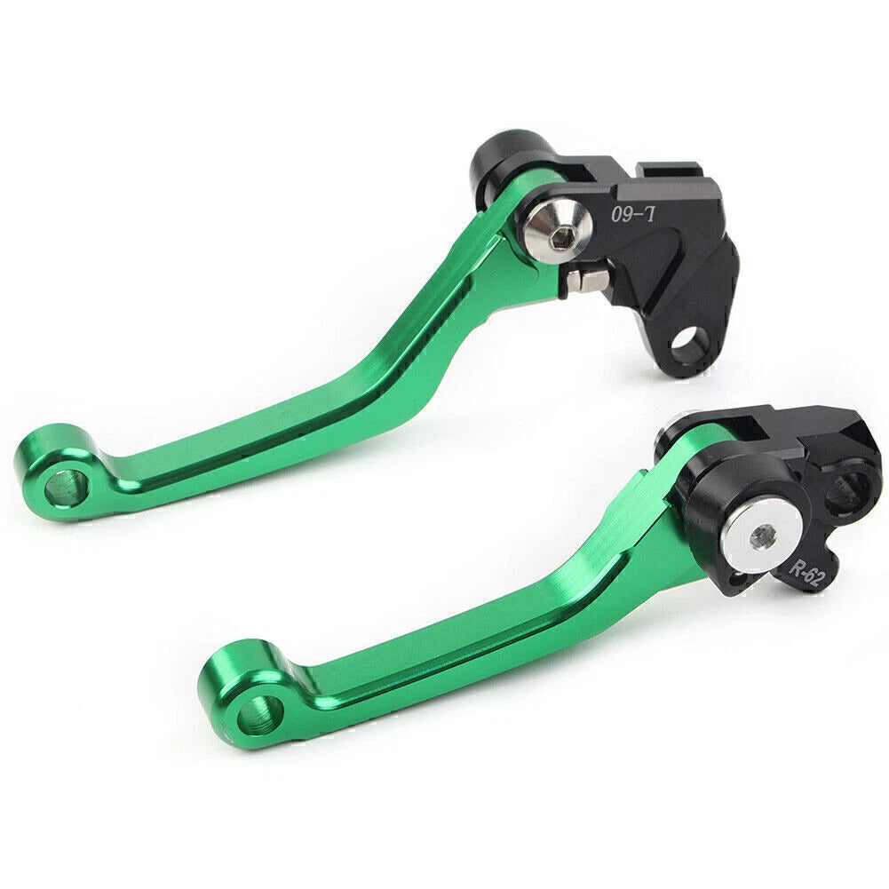 Pair Green Pivot Brake Clutch Levers for Suzuki RM85 RM125 RM250 (2001–2023)
