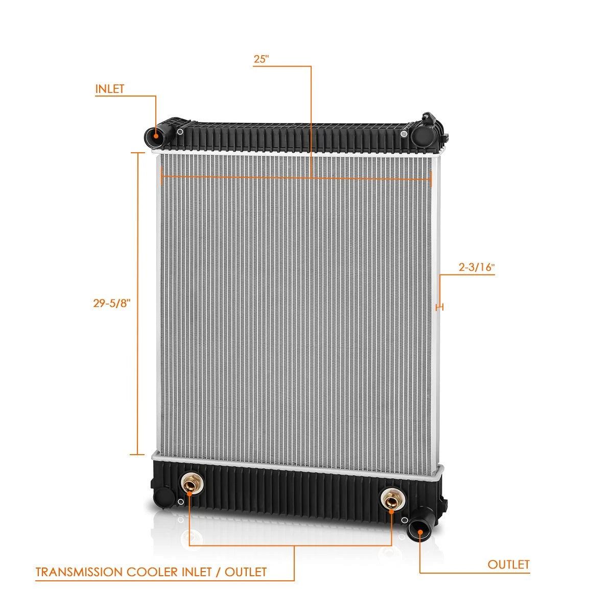 2-Row Aluminum Cooling Radiator for Freightliner M2 106/FS65 (2004–2008)