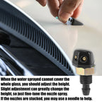 3 Pcs Front Windshield Washer Nozzle Kit for Ford Chevy (Universal Fit)