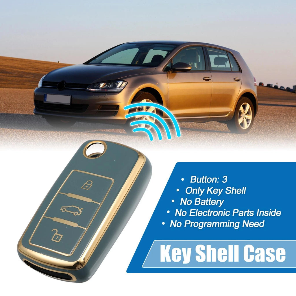 Silicone Key Fob Case Cover for Volkswagen Tiguan (2010–2017) - Blue