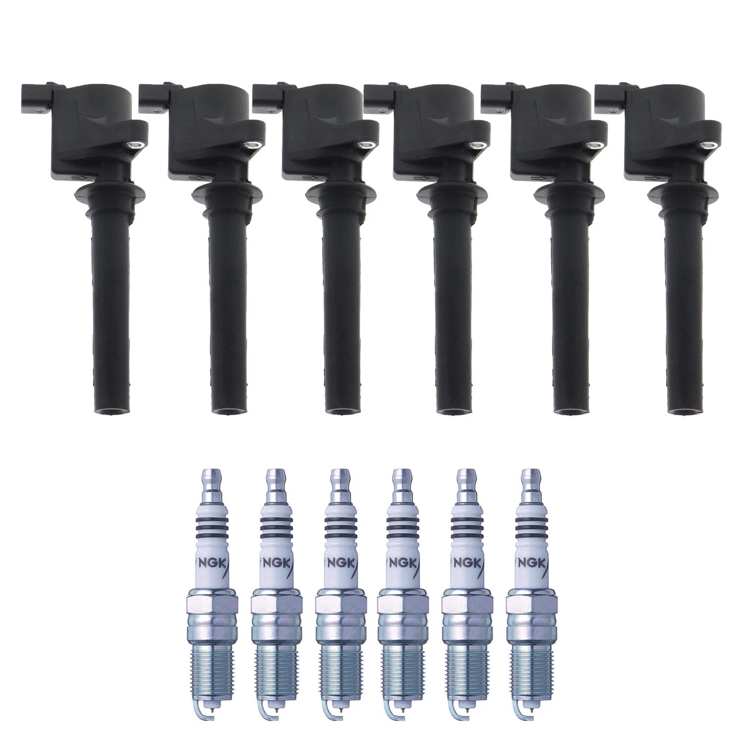 Set of 6 Ignition Coils & Spark Plugs for Mazda 6, Tribute (2003–2008)