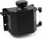 1 Liter Black Aluminum Coolant Overflow Bottle for Universal Applications