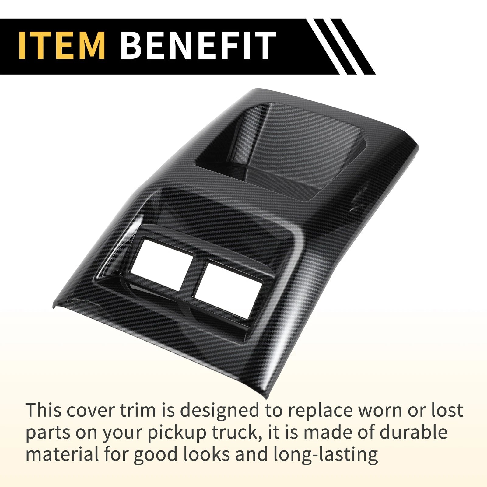 Central Armrest AC Vent Cover Trim for Chevy Colorado (2023–2024) Carbon Fiber